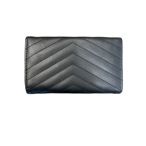 Saint Laurent Black Quilted Leather Wallet with Gold YSL Logo - Picture 3 of 4